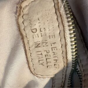 Beige Leather Bag Made in Italy